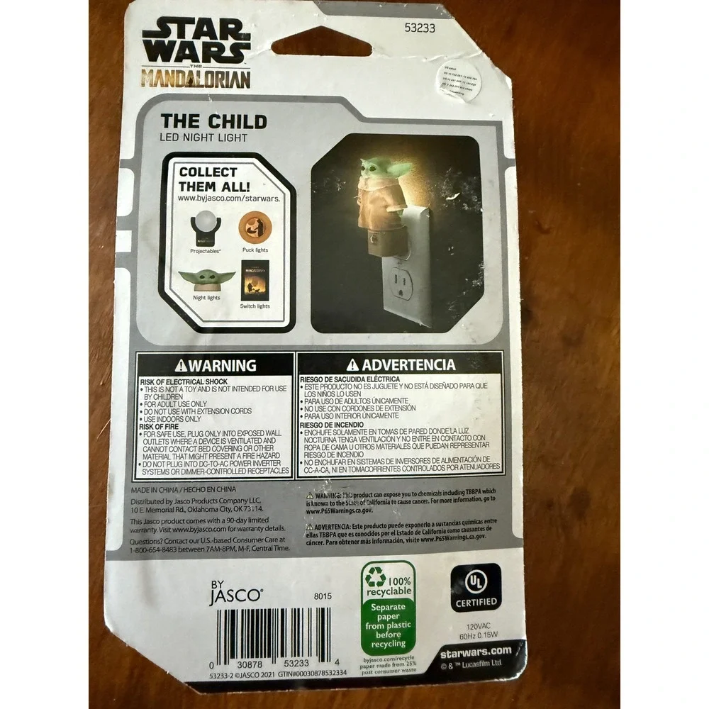 Star Wars‎ The Mandalorian The Child LED Night Light Projector Jasco